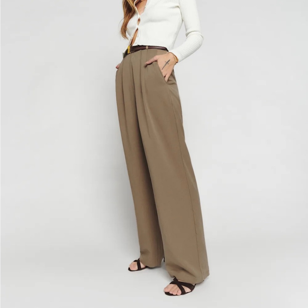 Reformation Mason Pants in Mushroom 4P